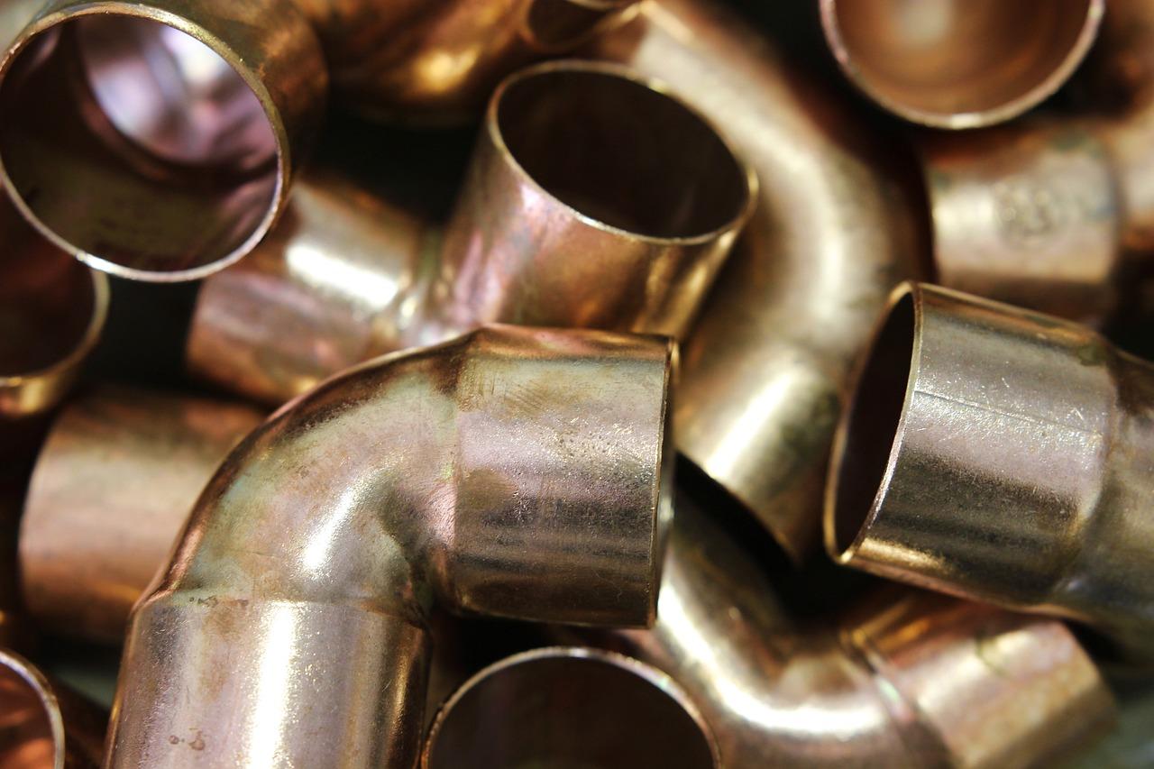 copper pipes background